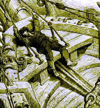 Man Swooning on Ship